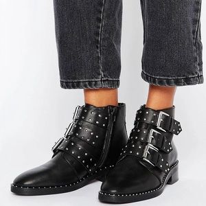 Studded Leather Ankle Boots